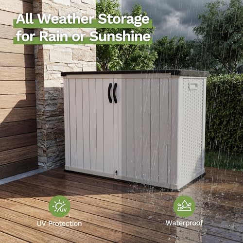 26 Cu.ft Plastic Outdoor Storage Cabinet (White / 26 Cu FT Cabinet)