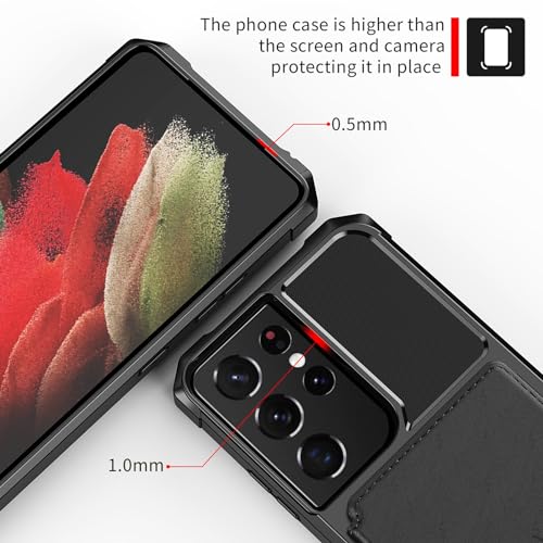 for Samsung Galaxy S21 Ultra Case with Card Holder (Black / Samsung Galaxy S21 Ultra)
