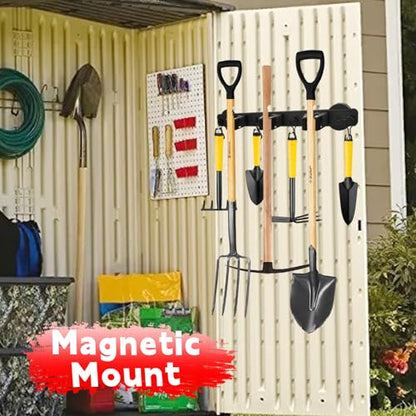 Magnetic Mop Broom Holder (4 Slot 3 Hooks Magnetic Mop Holder)