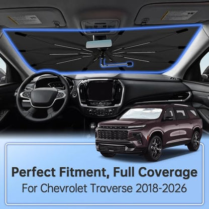 Windshield Sun Shade Umbrella for Chevrolet Traverse 2018 (for Chevrolet Traverse 2018-2026)