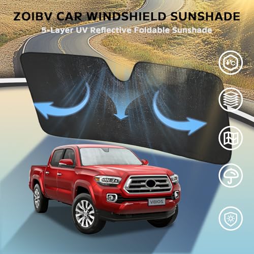 Car Windshield Sun Shade for Toyota Tacoma 2016 (for Toyota Tacoma 2016-2026)
