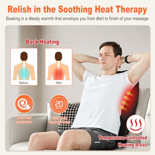 Massage Seat Cushion with Heat (Jet-black)