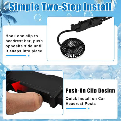 Dual Head Car Cooling Fan for Back Seat