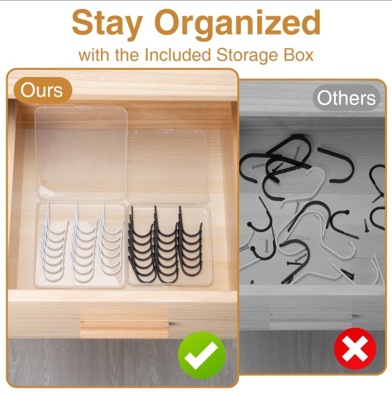 10Pcs Wall Hooks (Black / 10 Pack)