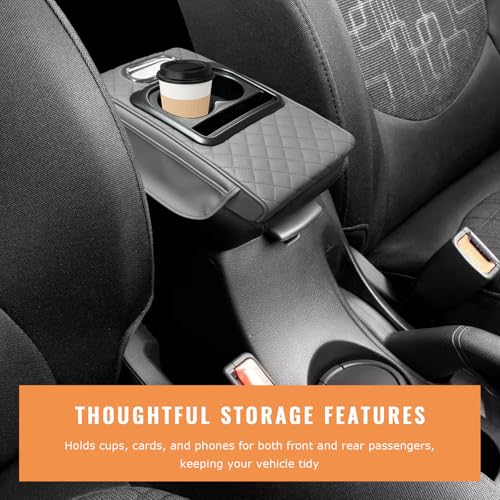 Car Center Console Armrest Pillow (Embroidered / Gray)