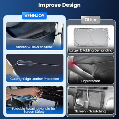 Windshield Sun Shade Umbrella for Ford Mustang 2015 (For Ford Mustang 2015-2026)