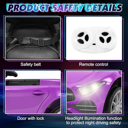 12V Kids Ride On Car with 2.4G Remote Control (Sc-purple)