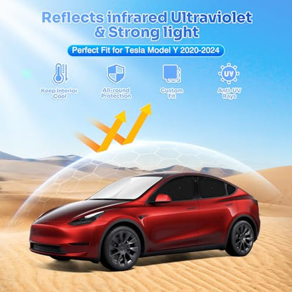 Upgraded Window Shades for 2020 (Tesla Model Y 2020-2024 with Suction)