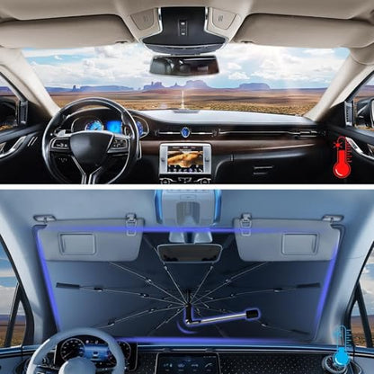 2025 Upgraded] Windshield Sun Shade Umbrella (Small)