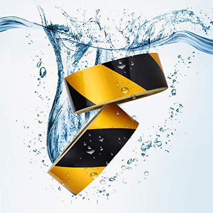 Waterproof Reflective Safety Tape Roll 2"X150' Yellow Black Striped Floor Marking Tape Hazard Caution Warning Tape Auto Truck Self (Yellow&Black)