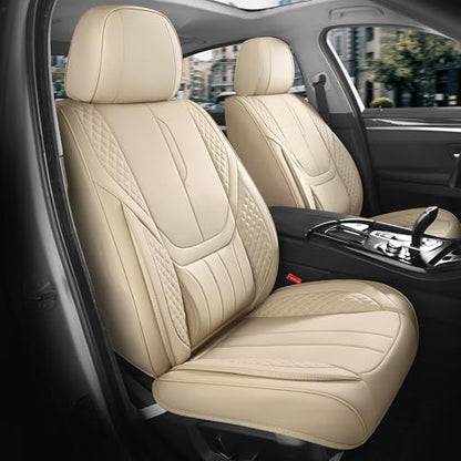 Universal Car Seat Covers for SUVs Sedans Trucks Beige (Beige / Full-Set)