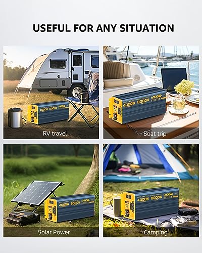 4000W Pure Sine Wave Power Inverter DC 48V to AC 110V 120V for Home RV with Dual AC Outlets 1 USB (4000W- 48V)