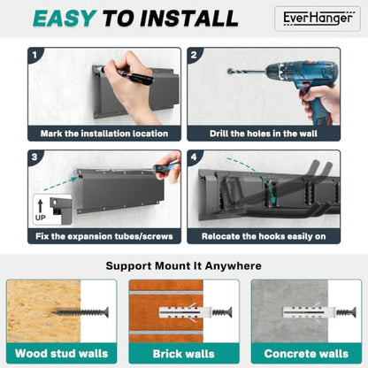 Garage Tool Storage Organizer (12Hooks)