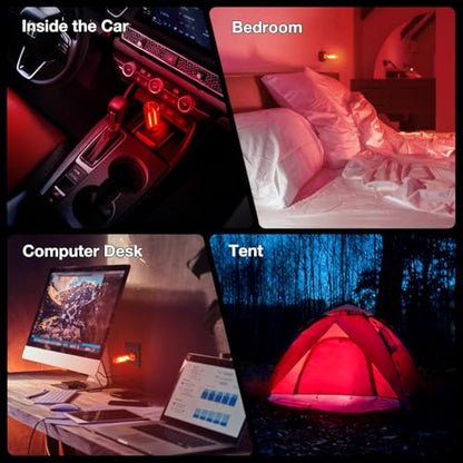 4 PCS USB Car Lights (Red / 4 pcs)