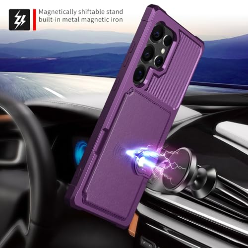 For Samsung Galaxy S25 Ultra Card Holder Case (Purple / Galaxy S25 Ultra)