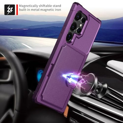 For Samsung Galaxy S25 Ultra Card Holder Case (Purple / Galaxy S25 Ultra)