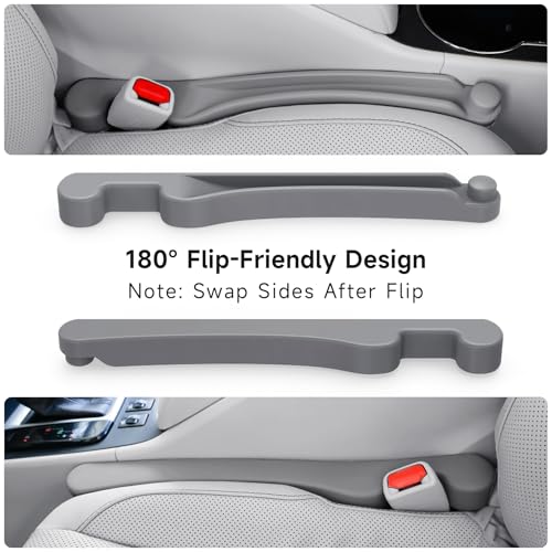 Car Seat Gap Filler Organizer 2Pack Soft Foam 3IN1 Multifunctional (Gray / Narrow)