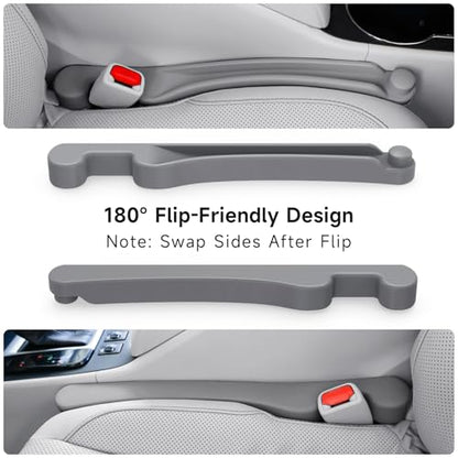 Car Seat Gap Filler Organizer 2Pack Soft Foam 3IN1 Multifunctional (Gray / Narrow)