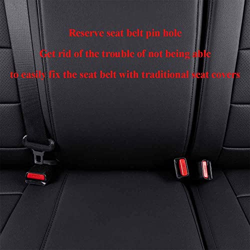 Tacoma Seat Covers Custom Fit for Toyota Tacoma 2016 2017 2018 2019 2020 2021 2022 2023 Double Cab (Leather (Black) / 2016-2023 Tacoma Full Set,4DR)