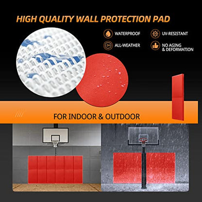 4 Pack Wall Protection Pads 2" Thick Foam Wall Padding (60" x 20" x 2" / 4 PACK / RED)