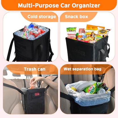 Leakproof Car Trash Can with Lid Hanging Soft Silicone Garbage Bin (Vehicle Trash Can)
