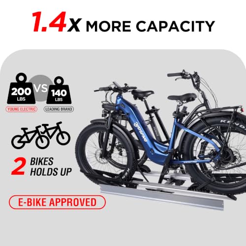 Young Hitch Mount Ebike Rack for Car (2-BIKE RACK 200LBS)