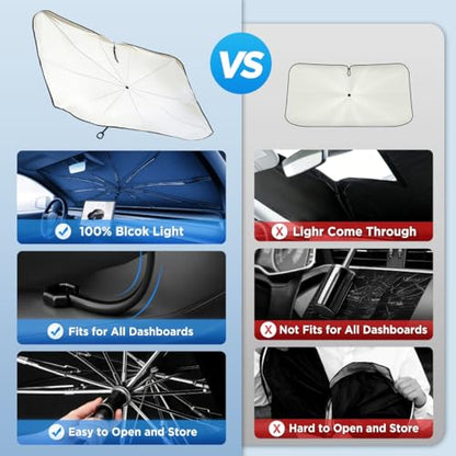 2026 Upgraded Windshield Sun Shade Umbrella [7 (S-56x35IN)