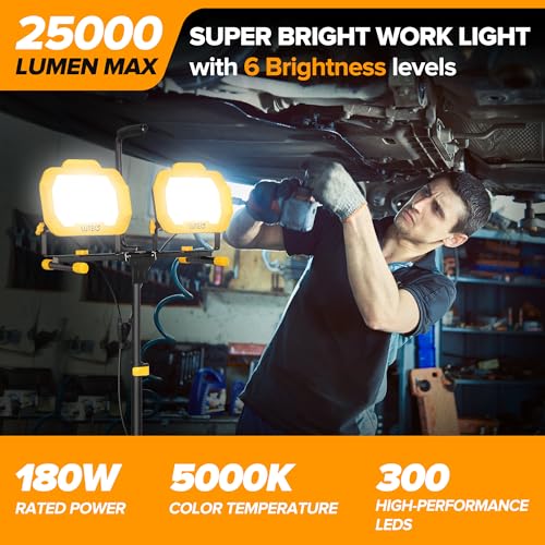 25000 Lumen LED Work Lights with Stand (25000 Lumen)