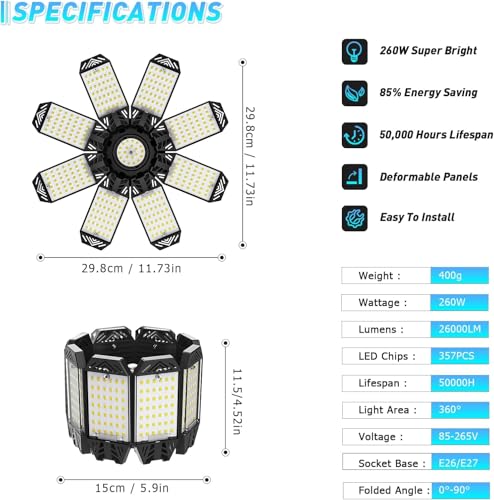 Garage Light 1 Pack (260W - 1 PACK)
