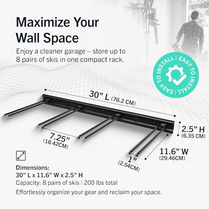 Ski Rack Wall Mount (8 Skis)