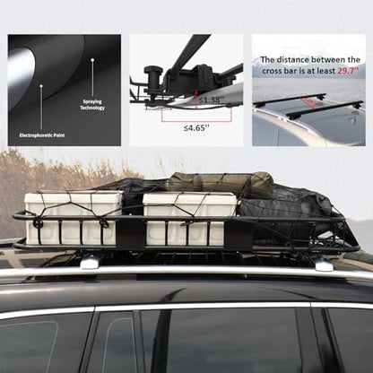 250LBS Universal Roof Rack Basket (Roof Basket with Bag)