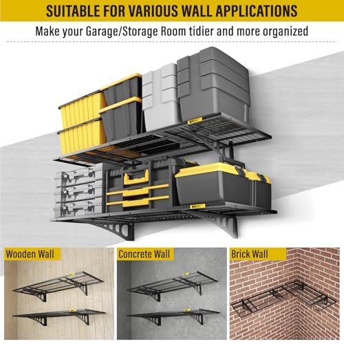 1.64x4ft Adjustable Rail Wall Garage Storage Shelf (1.64x4ft-2pack)