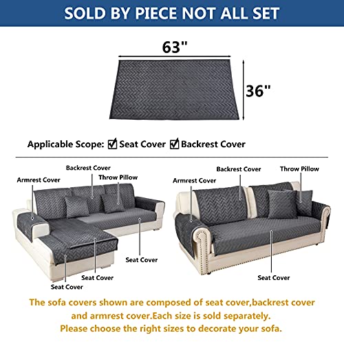 Couch Cover Sectional Couch Covers (36''x63''/Rectangular / Dark Gray)