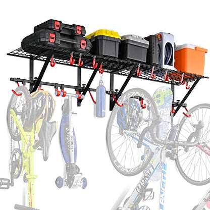 Garage Wall Shelving with Bike Hooks (2-pack)