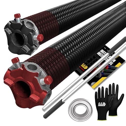 Garage Door Torsion Springs 234x2x27 Includes 1” Steel Bearing (234x2x27 / Pair)