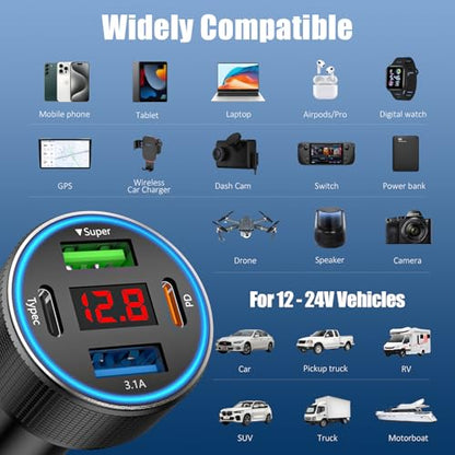 Car Charger USB C (Black)