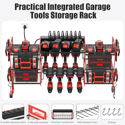 Red Power Tool Organizer Wall Mount (6FT / Red)