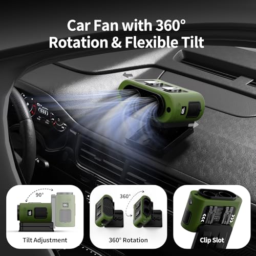 Socool Portable Car Fan (Green)