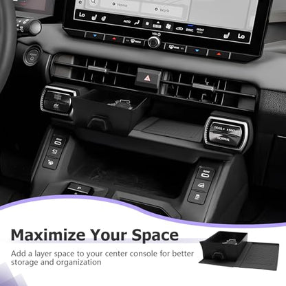 for 2026 RAV 4 Accessories Compatible with 2026 RAV 4 Center Console Organizer Armrest Console Secondary Storage Box Insert Tray & Center Console Wireless Charging Mat ABS Material Black 2