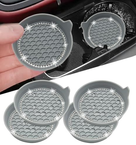 4pcs Bling Car Cup Holder Coaster (New Grey / 4pcs)