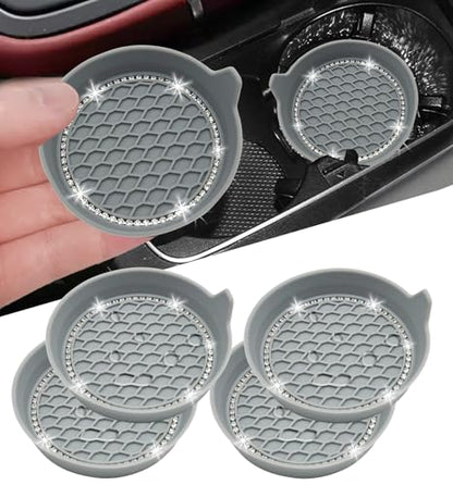 4pcs Bling Car Cup Holder Coaster (New Grey / 4pcs)