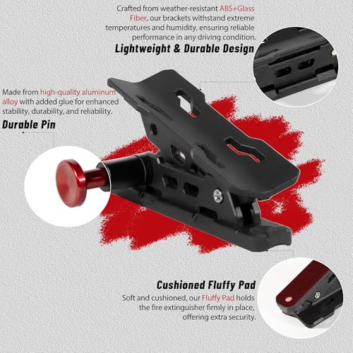 Quick Release Fire Extinguisher Mount with 8 Clamps for Tractor 2PCS (Pack of 2)
