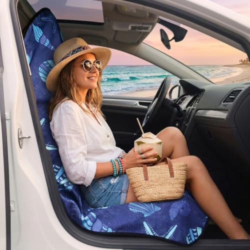Car Seat Cover Protector Front Seats (1Pcs Front Seat Towel / Conch Shells Starfish)