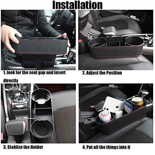 Car Cup Holder Seat Gap Organizer (black)