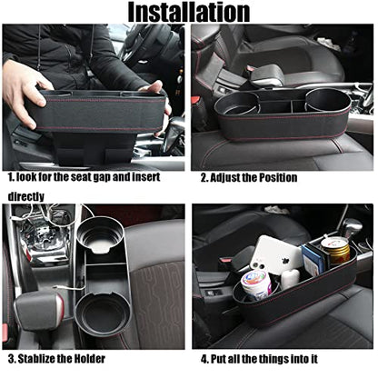 Car Cup Holder Seat Gap Organizer (black)