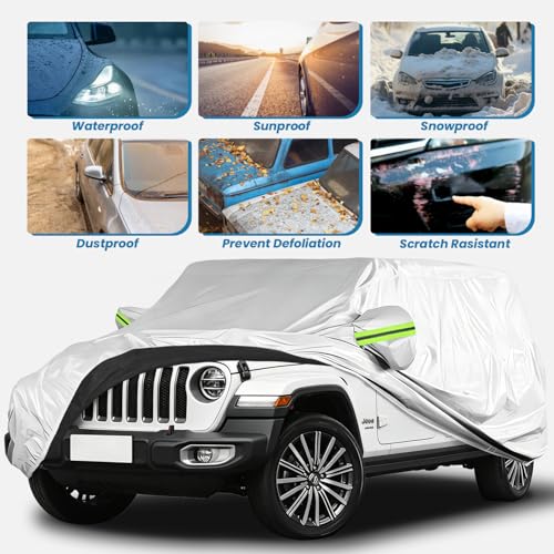 210D Oxford Car Cover Compatible with Jeep Wrangler 4 Door (Custom Fit Jeep Wrangler 4 Door)