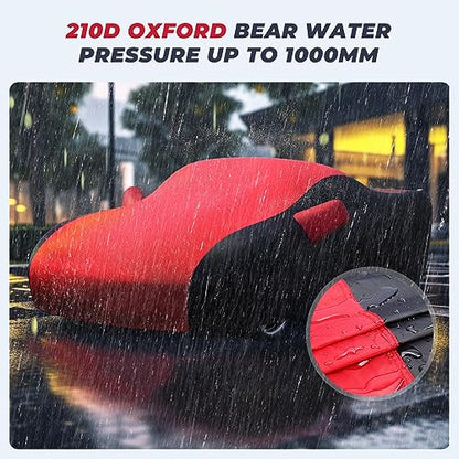 Waterproof Car Cover Custom for Chevy Corvette 2020 (Red Black / Corvette C8)