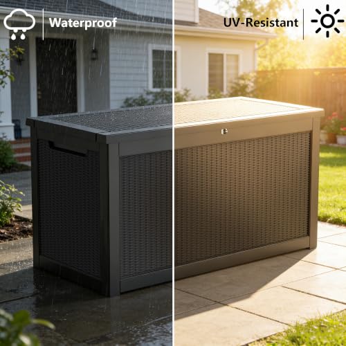 350 Gallon Resin Outdoor Storage Box (Black / 350 gallons)
