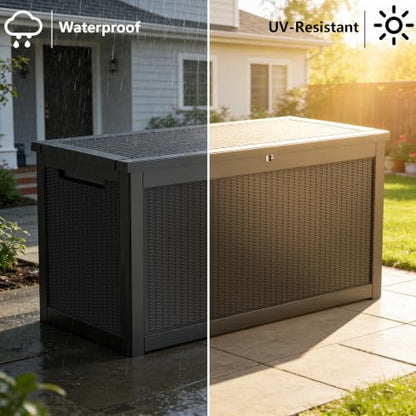350 Gallon Resin Outdoor Storage Box (Black / 350 gallons)
