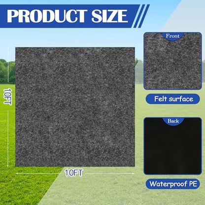 10x10 FT Outdoor Storage Shed Mat Waterproof Tent Floor Mat Gray (10x10FT)